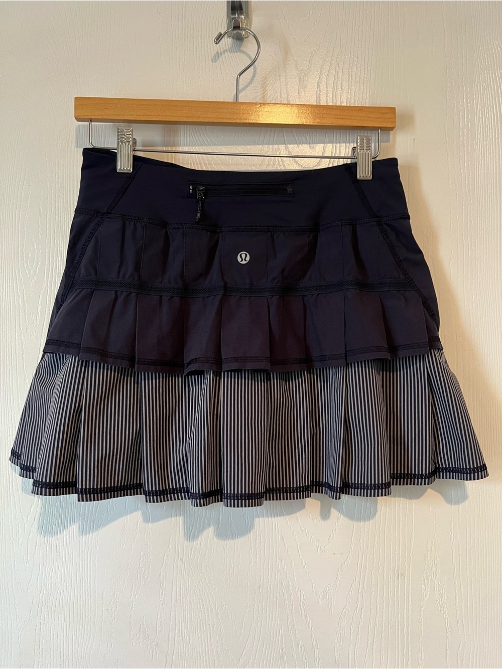 Lululemon Blue Striped Pleated Athletic Tennis Pickleball Golf Skirt Sz 4 Tall